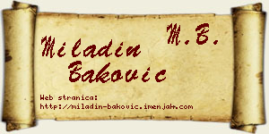 Miladin Baković vizit kartica